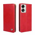 For OnePlus Nord 2T Non-Magnetic Retro Texture Horizontal Flip Leather Phone Case(Red) - 1