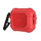 Carbon Brazing Dimension TPU+PC Headphone Protective Cover with Switch Lock & Carabiner For AirPods 3(Red) - 1