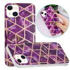 For iPhone 14 Electroplating Soft TPU Phone Case (Purple Rhombus) - 1