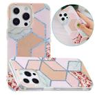 For iPhone 14 Pro Electroplating Soft TPU Phone Case(Pink Rhombus) - 1