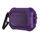Carbon Brazing Dimension TPU+PC Headphone Protective Cover with Switch Lock & Carabiner For AirPods Pro(Purple) - 1