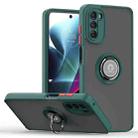 For Motorola Moto G 5G 2022 Q Shadow 1 Series TPU and PC Phone Case(Dark Green) - 1