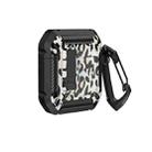 Two-Tone Printed Earphone Case with Switch Lock & Carabiner For AirPods 1/2(Leopard Print) - 1