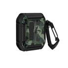 Two-Tone Printed Earphone Case with Switch Lock & Carabiner For AirPods 1/2(Black + Camouflage Green) - 1