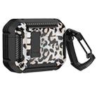 Two-Tone Printed Earphone Case with Switch Lock & Carabiner For AirPods 3(Leopard Print) - 1