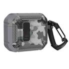 Two-Tone Printed Earphone Case with Switch Lock & Carabiner For AirPods 3(Grey + Camouflage Grey) - 1