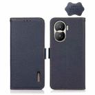 For Honor X40i KHAZNEH Side-Magnetic Litchi Texture Genuine Leather RFID Phone Case(Blue) - 1