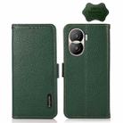 For Honor X40i KHAZNEH Side-Magnetic Litchi Texture Genuine Leather RFID Phone Case(Green) - 1