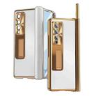 For Samsung Galaxy Z Fold4 Aluminum Alloy Double Hinge Shockproof Phone Protective Case(Silver Gold) - 1