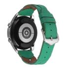 22mm Universal Twist Stitched Genuine Leather Watch Band(Green) - 1