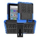 For Amazon Kindle Fire 7 2022 Tire Texture TPU + PC Tablet Case with Holder(Blue) - 1