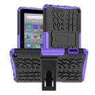 For Amazon Kindle Fire 7 2022 Tire Texture TPU + PC Tablet Case with Holder(Purple) - 1