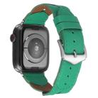 Twist Stitched Genuine Leather Watch Band For Apple Watch Ultra 49mm / Series 8&7 45mm / SE 2&6&SE&5&4 44mm / 3&2&1 42mm(Green) - 1