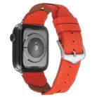 Twist Stitched Genuine Leather Watch Band For Apple Watch Ultra 49mm / Series 8&7 45mm / SE 2&6&SE&5&4 44mm / 3&2&1 42mm(Orange) - 1