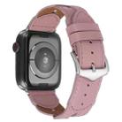 Twist Stitched Genuine Leather Watch Band For Apple Watch Series 8&7 41mm / SE 2&6&SE&5&4 40mm / 3&2&1 38mm(Pink) - 1