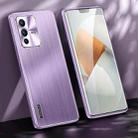 For vivo S12 Pro Brushed Texture Shockproof Phone Case(Light Purple) - 1