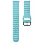 20mm Universal Single Color Silicone Watch Band(Lake Blue) - 1
