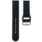 20mm Universal Single Color Silicone Watch Band(Black) - 1