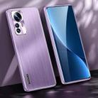 For Xiaomi 12 Pro Brushed Texture Shockproof Phone Case(Light Purple) - 1