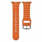 Single Color Silicone Watch Band For Apple Watch Ultra 49mm / Series 8&7 45mm / SE 2&6&SE&5&4 44mm / 3&2&1 42mm(Orange) - 1