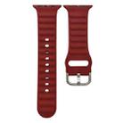 Single Color Silicone Watch Band For Apple Watch Ultra 49mm&Watch Ultra 2 49mm / Series 9&8&7 45mm / SE 3&SE 2&6&SE&5&4 44mm / 3&2&1 42mm(Red) - 1