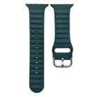 Single Color Silicone Watch Band For Apple Watch Ultra 49mm / Series 8&7 45mm / SE 2&6&SE&5&4 44mm / 3&2&1 42mm(Dark Green) - 1