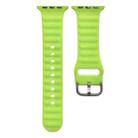 Single Color Silicone Watch Band For Apple Watch Series 8&7 41mm / SE 2&6&SE&5&4 40mm / 3&2&1 38mm(Bright Green) - 1