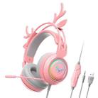 SOYTO SY-G25 Antlers RGB HD Microphone 3D Space Sound Wired Gaming Headset(Pink) - 1