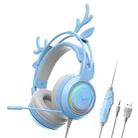 SOYTO SY-G25 Antlers RGB HD Microphone 3D Space Sound Wired Gaming Headset(Blue) - 1