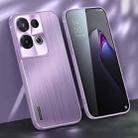 For OPPO Reno8 Pro+ Brushed Texture Shockproof Phone Case(Light Purple) - 1