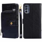 For Motorola Moto G62 5G Zipper Bag Leather Phone Case(Black) - 1