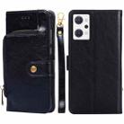 For OPPO Reno7 A JP Version Zipper Bag Leather Phone Case(Black) - 1