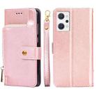 For OPPO Reno7 A JP Version Zipper Bag Leather Phone Case(Rose Gold) - 1