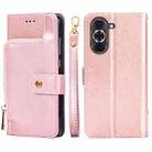 For Huawei nova 10 Pro Zipper Bag Leather Phone Case(Rose Gold) - 1