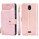 For Nokia C100 Zipper Bag Leather Phone Case(Rose Gold) - 1