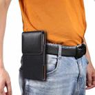 Men Litchi Texture Leather Portable Mobile Phone Waist Bag for 6.9 inch or below(Black) - 1