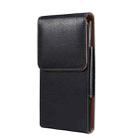 Men Litchi Texture Leather Portable Mobile Phone Waist Bag for 6.9 inch or below(Black) - 2