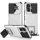 For Infinix Hot 11S NFC Stereoscopic Holder Sliding Camshield Phone Case(White) - 1