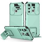 For Infinix Hot 11 Stereoscopic Holder Sliding Camshield Phone Case(Light Blue) - 1