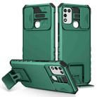 For Infinix Hot 10 Play/11 Play Stereoscopic Holder Sliding Camshield Phone Case(Green) - 1