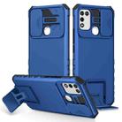 For Infinix Hot 10 Play/11 Play Stereoscopic Holder Sliding Camshield Phone Case(Blue) - 1
