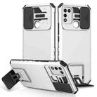 For Infinix Hot 10 Play/11 Play Stereoscopic Holder Sliding Camshield Phone Case(White) - 1