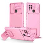For Infinix Hot 10s Stereoscopic Holder Sliding Camshield Phone Case(Pink) - 1
