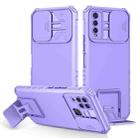 For vivo Y20 Stereoscopic Holder Sliding Camshield Phone Case(Purple) - 1