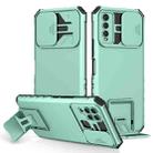 For vivo Y20 Stereoscopic Holder Sliding Camshield Phone Case(Light Blue) - 1