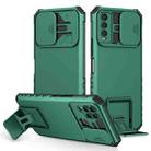 For vivo Y20 Stereoscopic Holder Sliding Camshield Phone Case(Green) - 1