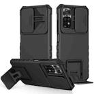 For Xiaomi Redmi Note 11/11S Global Stereoscopic Holder Sliding Camshield Phone Case(Black) - 1