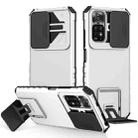 For Xiaomi Redmi Note 11/11S Global Stereoscopic Holder Sliding Camshield Phone Case(White) - 1