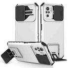 For Xiaomi Redmi Note 10 4G Stereoscopic Holder Sliding Camshield Phone Case(White) - 1