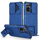 For Xiaomi Redmi Note 10 Pro Global Stereoscopic Holder Sliding Camshield Phone Case(Blue) - 1